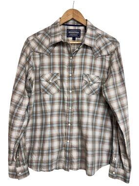 Panhandle Slim Western Pearl Snap Plaid Shirt Large